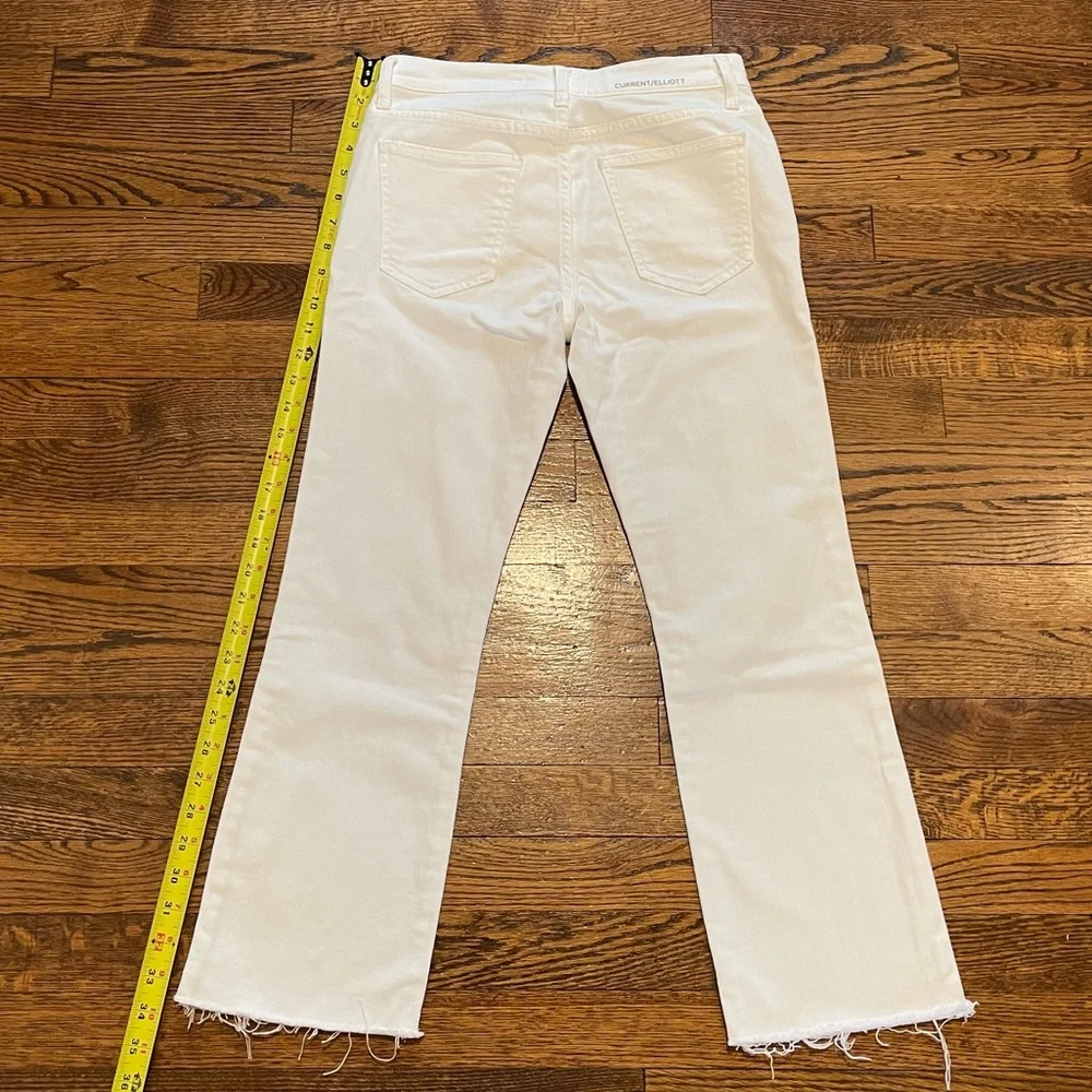 Current/Elliott Cropped White Jeans